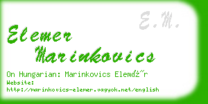 elemer marinkovics business card